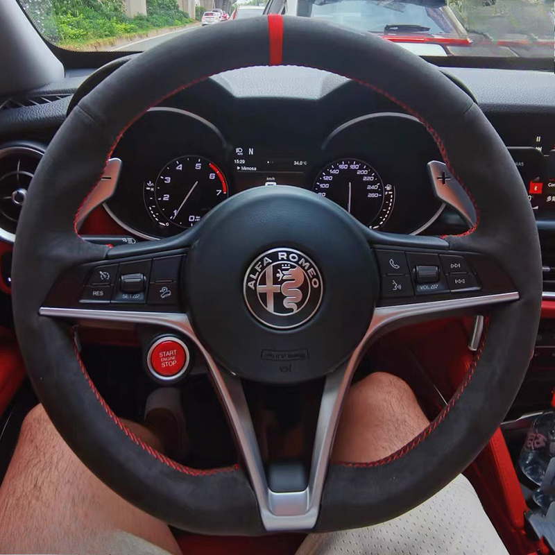 Alfa Romeo Giulia Stelvio 2015 - Car Steering Wheel Cover Anti Slip Breathable incelemesi ve fiyatı