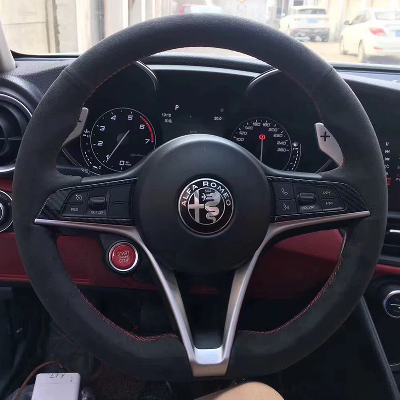 Alfa Romeo Giulia Stelvio 2015 - Car Steering Wheel Cover Anti Slip Breathable incelemesi ve fiyatı
